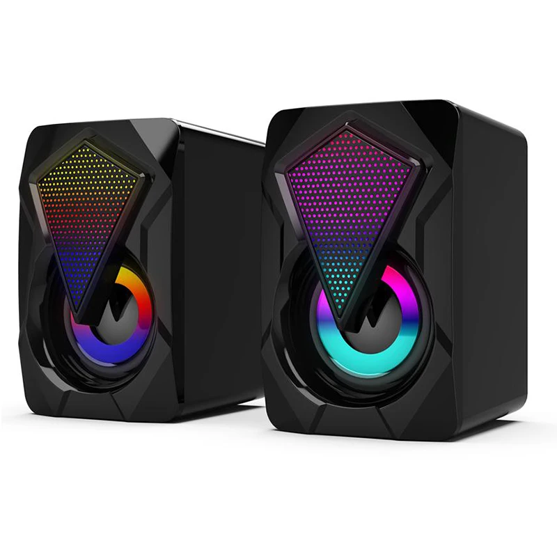 forestille marionet forår X2 USB Wired Computer Speakers Colorful Lighting Effect RGB Speaker Computer  Audio For PC Laptop Desktop Speakers _ - AliExpress Mobile