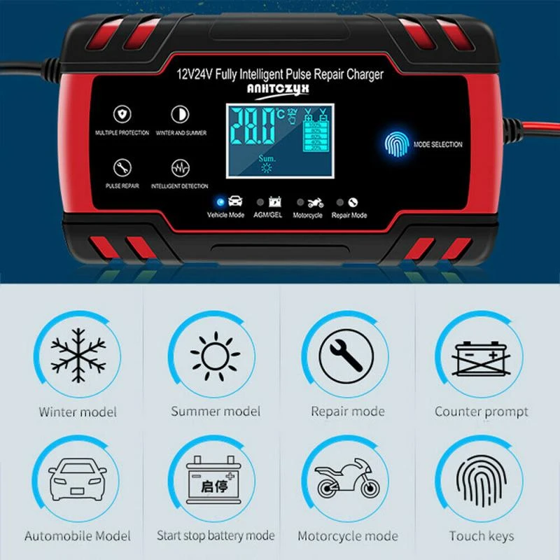 Eu Us Au Uk Plug Car Jump Starter Emergency 12v 24v Power Bank Battery Charger With Lcd Display Car Battery Booster Buster Aliexpress