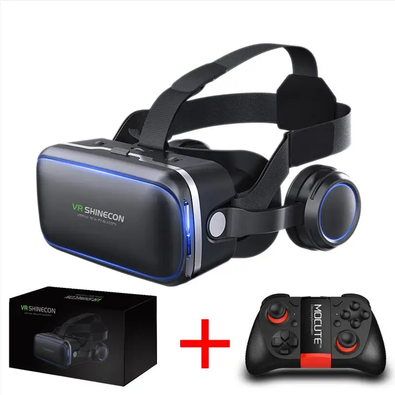 VR shinecon 6,0 гарнитура Версия виртуальной реальности очки 3D очки гарнитура для шлема смартфон полная посылка+ контроллер - Цвет: Collocation 5