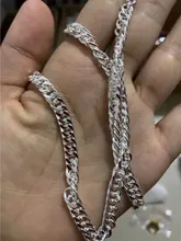 Olevo-collar sencillo de Plata de Ley 925 para hombre, cadena cubana lisa y cómoda, de lujo, Hip Hop