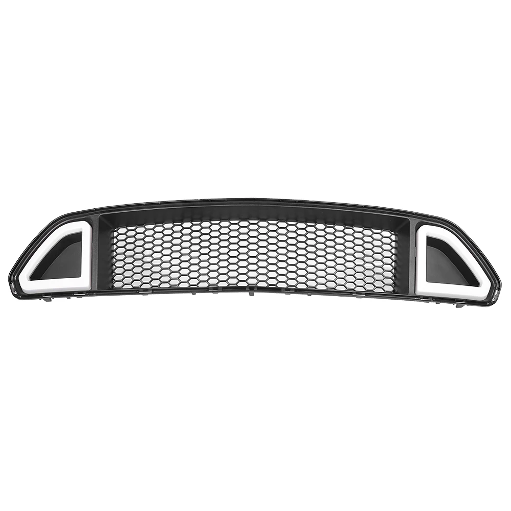 Front Grille Center Grill w/ LED Light Lamp for Ford Mustang 2015 2016 2017 White /Green
