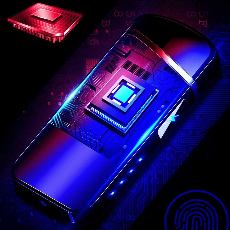 Плазменная USB зажигалка с двойной дугой Индукционная Зажигалка для сигарет