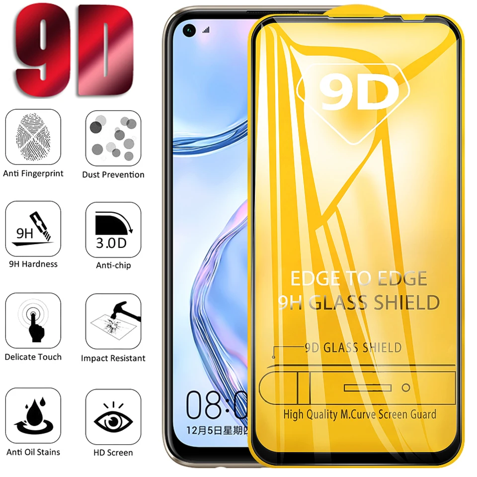 50 шт./лот 9D Защитная пленка для экрана из закаленного стекла Huawei Nova 7 7i 7se 6 5 5i pro 4 4E 3