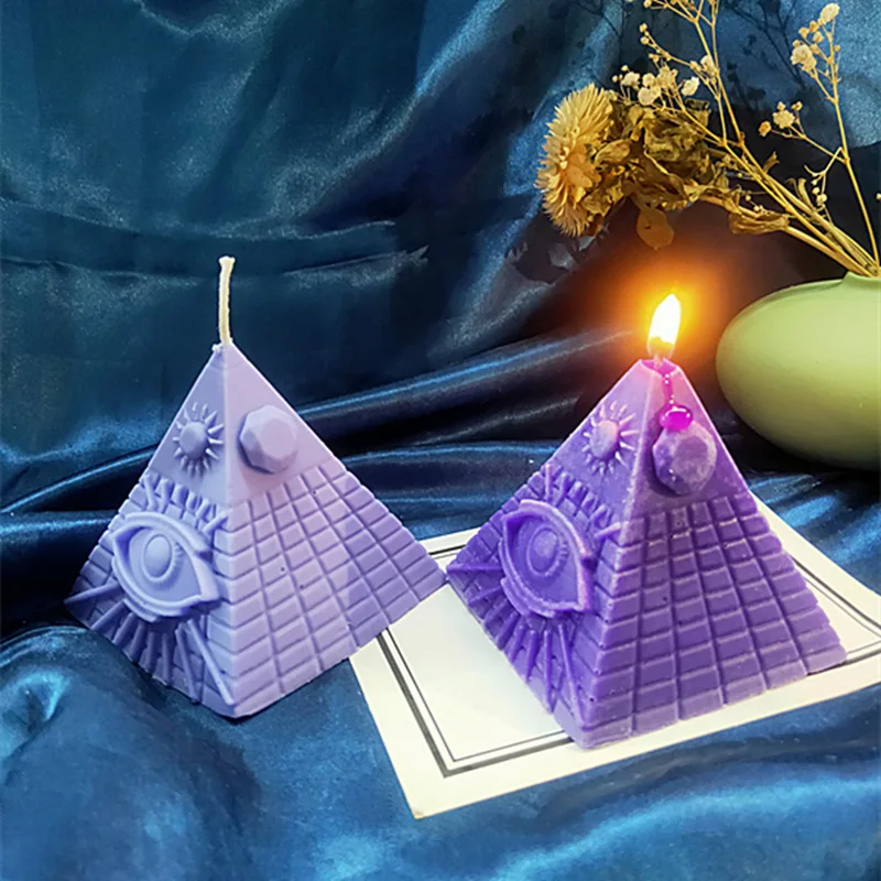 

New All-Seeing Eye Pyramid Silicone Candle Mold for Handmade Desktop Decoration Gypsum Aromatherapy Candle Silicone Mould
