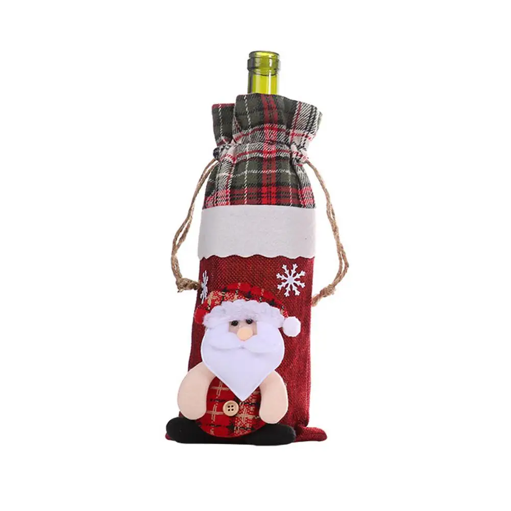 Рождественская бутылка вина обложка шампанское красное Вино Одежда сумка для хранения на Рождество ужин вечерние украшения - Цвет: 01