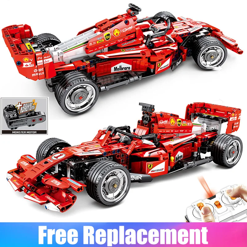 Technic F1 RC гоночный автомобиль Мощный мотор строительные блоки Супер спортивный гонщик электрический автомобиль кирпичи игрушки подарки для детей