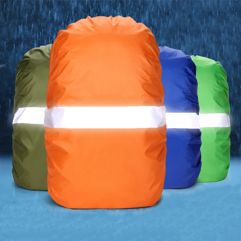 Outdoor Backpack Cover 190t Inner Silver Coatch Dustproof UV Protection Waterproof Sport Bag Cover Reflection Elastic Rain Cover