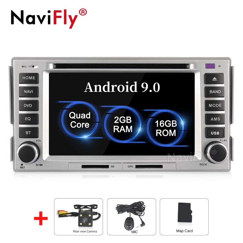 2din Android 9,0 автомобильный Радио dvd-плеер для HYUNDAI SANTA FE 2006 2007 2008 2009 2010 2011 2012 Мультимедиа gps навигация wifi RDS - Цвет: 2 16G Camera