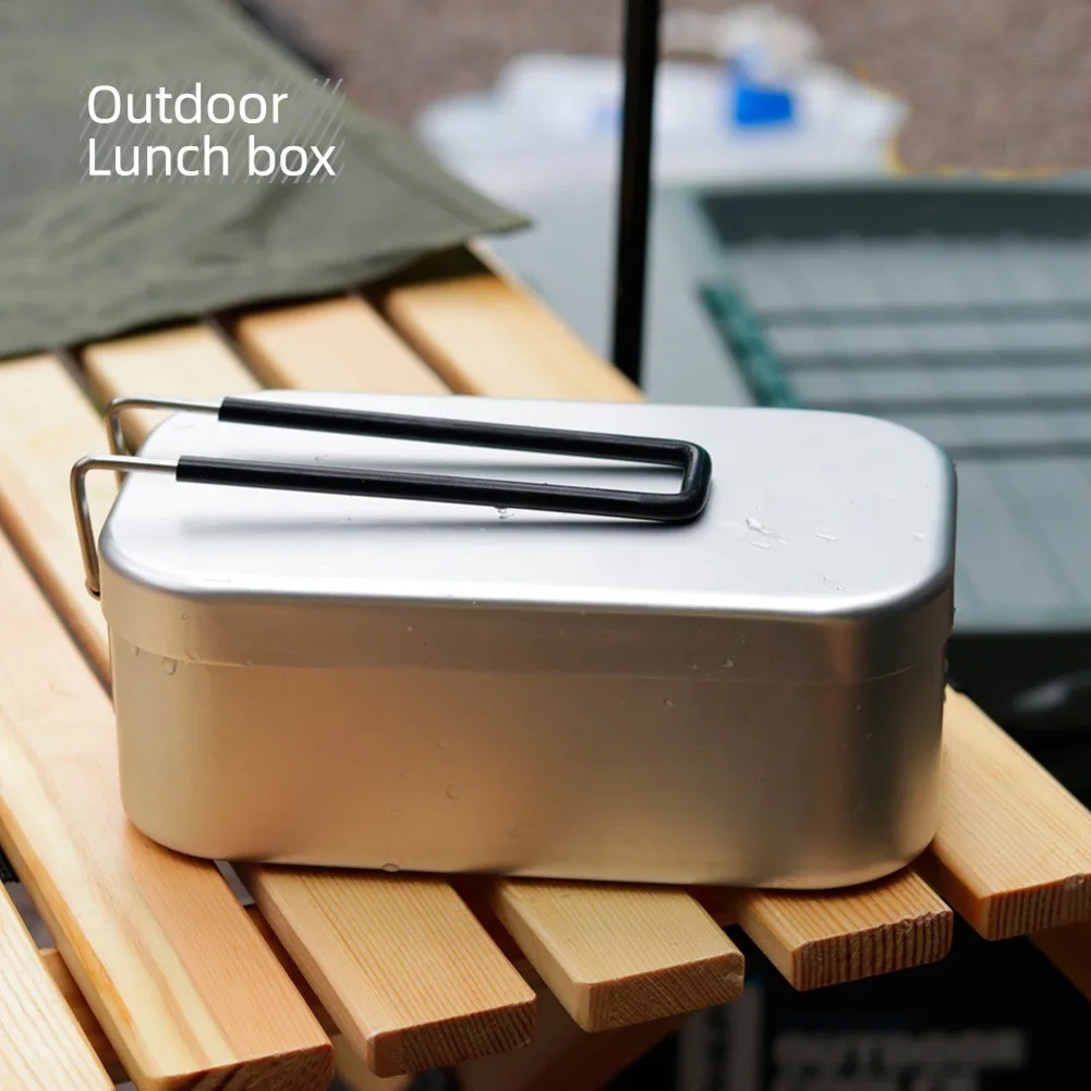 Aluminum Alloy Lunch Box Stainless Picnic Box Outdoor Dinner Pail