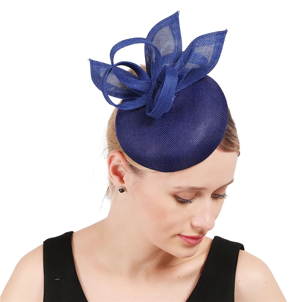 Персик шляпы fascinators аксессуары женские свадебные головные уборы повязка Свадебные pillbox kenducky вечерние fedora cap новое поступление - Цвет: royal blue