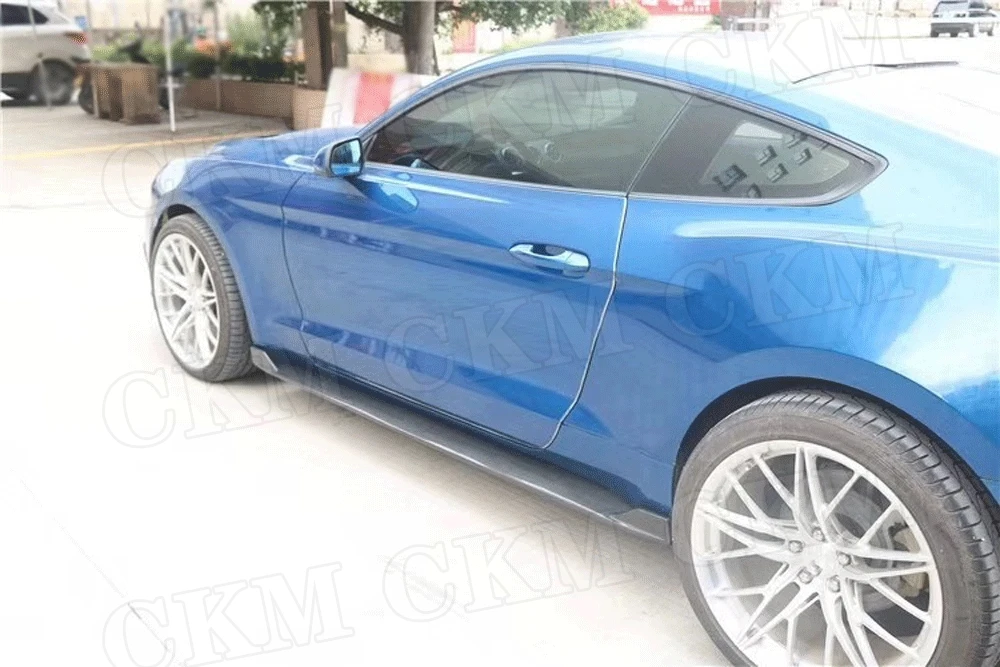 Для Ford Mustang углеродное волокно боковые юбки дверной ограничитель Защита 2 шт./компл. стайлинга автомобилей