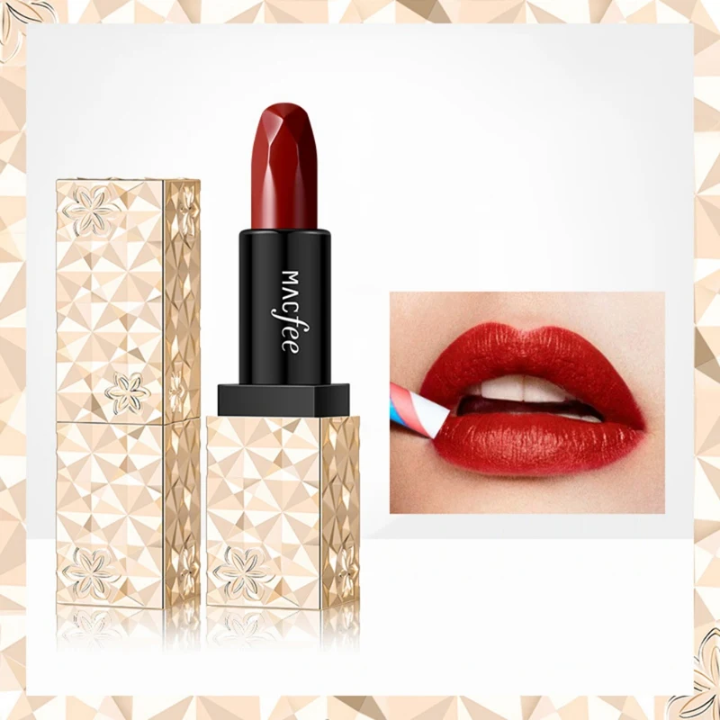 

Velvet Lipstick Sexy Color Waterproof Colorfast Diamond Matte Lipstick Pigment Cosmetic N