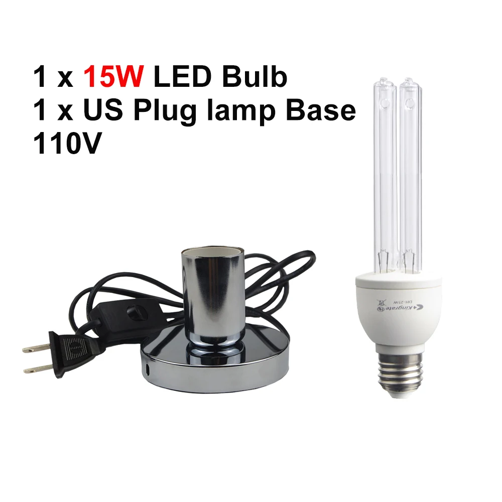 1 Set Of 15W US Plug 110V 220V светодиодный кварцевые Ultravioleta подвесной светильник домашние бактерицидные лампы дезинфекционная лампа лампочка 15W 25W озоновые УФ стерилизатор лампа для дома - Испускаемый цвет: 1 Set Of 15W US Plug