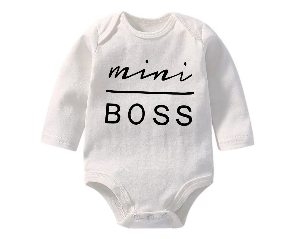 Мини Платье с принтом &quotboss&quot Пижама детская одежда для новорожденных