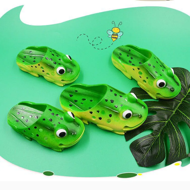2020 милая детская обувь с героями мультфильмов Забавные тапочки из ЭВА лягушкой