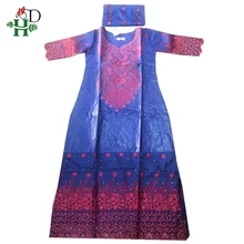 H& D африканские платья для женщин Дашики печати традиционное женское платье большого размера Базен Макси платье с тюрбаном roupa африканская