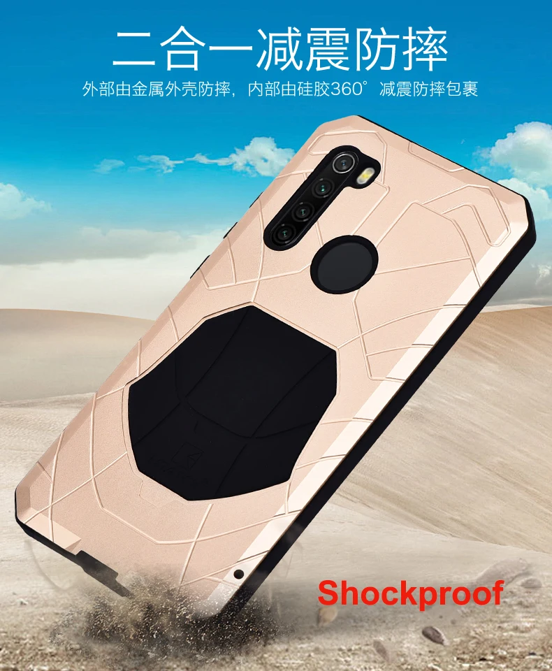 Сотовый Чехол для телефона для Xiaomi Redmi Note 8 противоударный сверхмощный силиконовый алюминиевый металлический чехол для Redmi Note 8 Pro Чехол