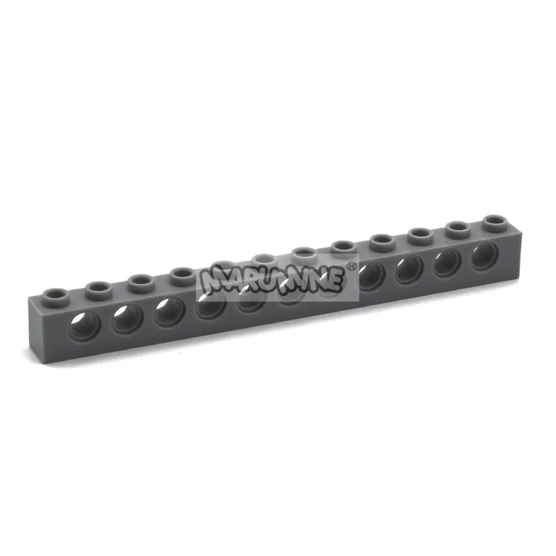 Темно-серый Marumine 3895 Technic Brick 1x12 с отверстиями 20 шт./Партия набор строительных блоков Волшебный Робот Классическая обучающая игрушка подарок для детей - Цвет: Темно-серый