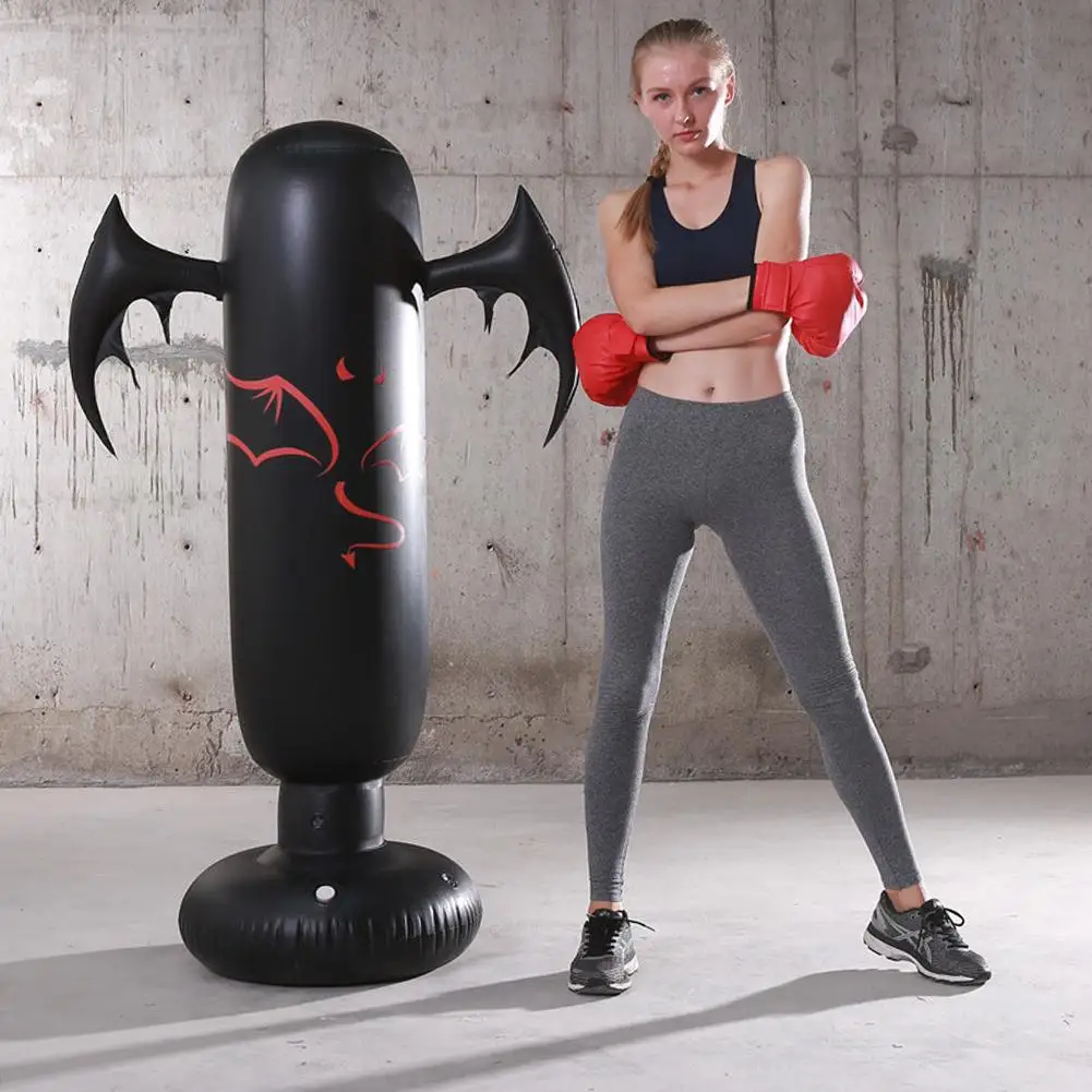 Inflatable Punching Bag Free Standing Boxing Bag Air Bop Bag Pressure Relief Bounce Back Sandbag With Pump For Men Women