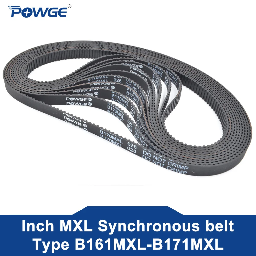 B162/B163/B165MXL Black Rubber Close Loop Timing Synchronous Belt 6/10mm Width 