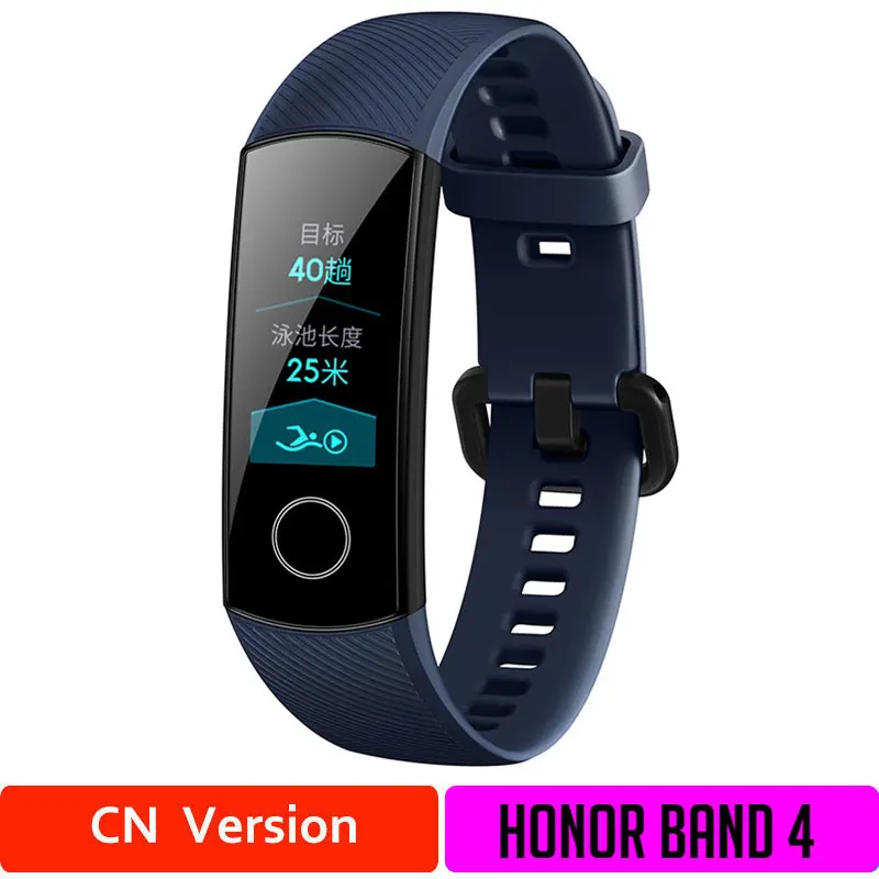 Глобальная версия HONOR Band 4 фитнес-браслет трекер спортивный ремешок в реальном времени трекер активности Смарт-носимое устройство(подставка - Цвет: BlueStandard4