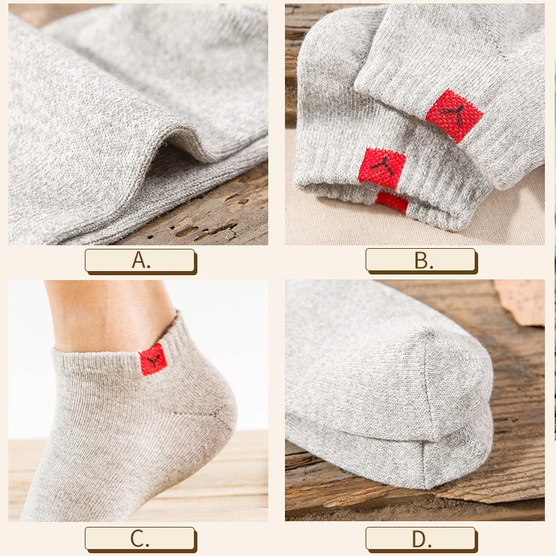 J-BOX, 5 пар, мужские короткие носки, хлопковые мужские короткие носки, цветные дышащие тапочки, толстые забавные носки
