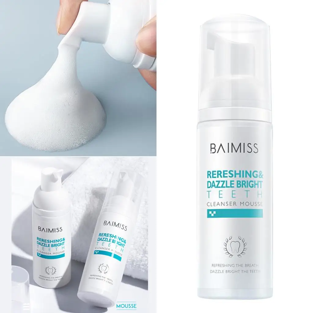 Teeth Whitening Mousse Toothpaste Tools Oral Hygiene Tooth White Cleaning Removes Plaque Stains Bad Breath