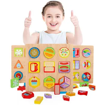 

Wood Cartoon Alphanumeric Puzzle Board Educational Puzzle Toy Cognitive Playtings for Kids Children (Intermediate With Pattern)