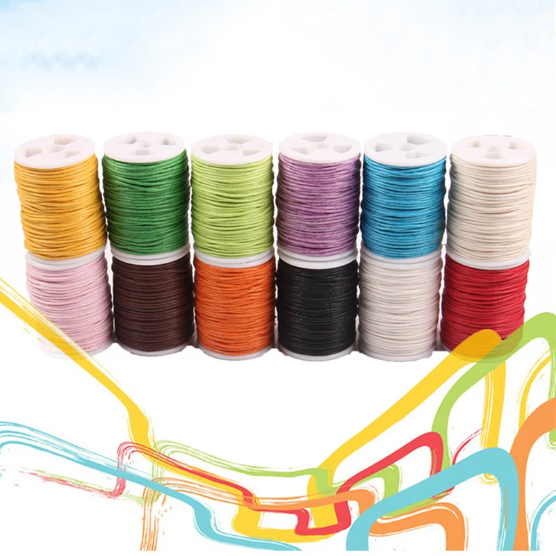 Рулон вощёный шнурок Корейский ручной работы 10 шт. полиэфирный шнур нить бисер