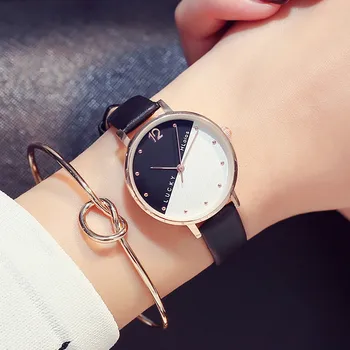 

Women Watch Student Casual Fashion Waterproof Quartz wrist Watch Stainless Steel Stratification dial watch Relogio Feminino