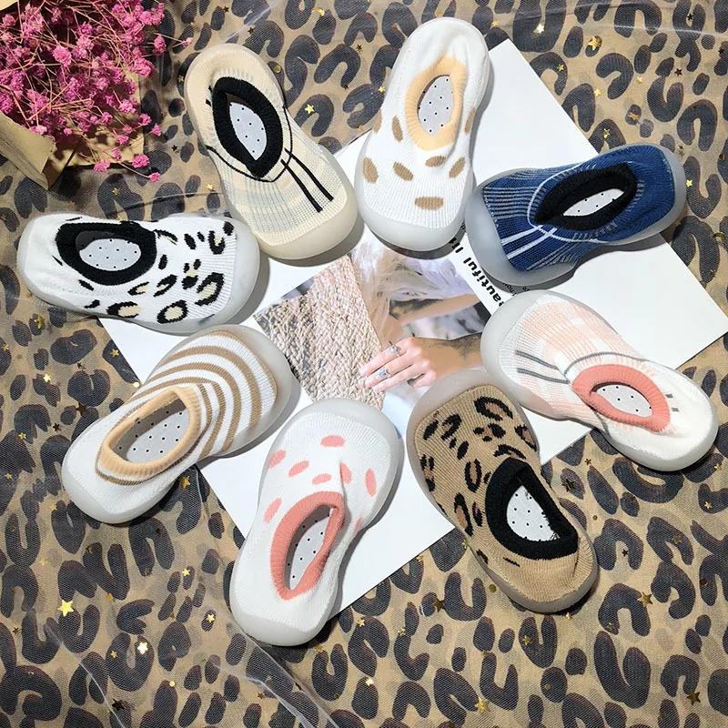

2019 Summer New Products Children Socks Shoes BOY'S Girls Toddler Shoes Baby Floor Socks Shoes Leopord Pattern Breathable Soft