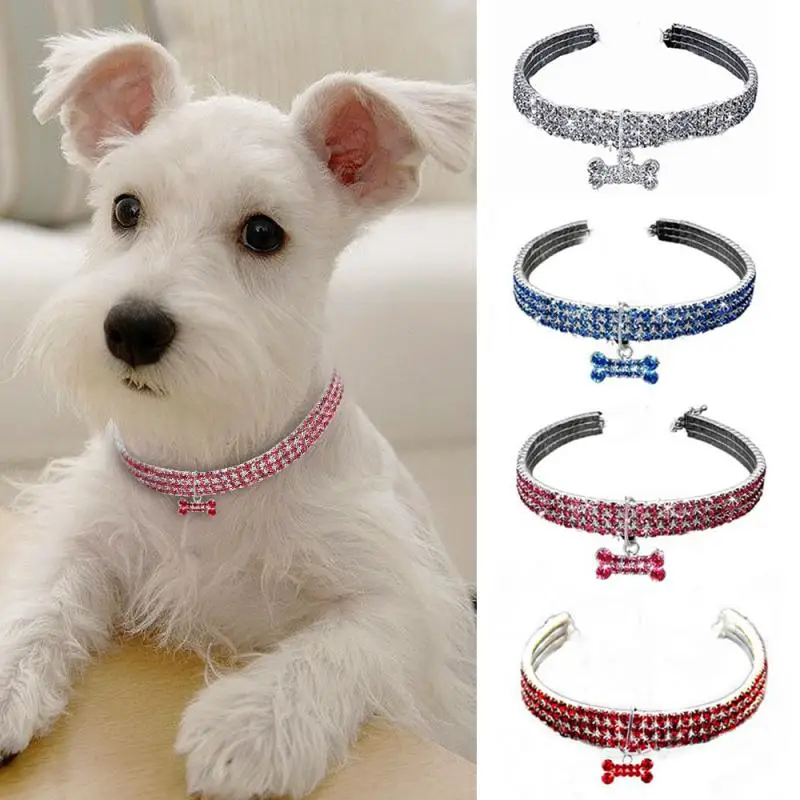 Bling Crystal Dog Collar Diamond Puppy Pet Shiny Full Rhinestone