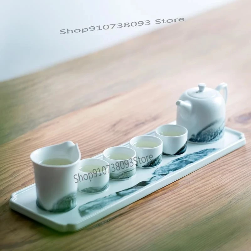 Керамический чайный сервиз Jingdezhen бытовой современный и простой семейный | Дом