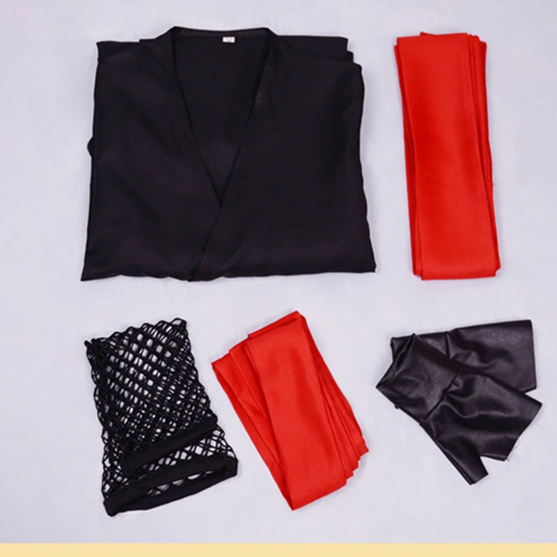 FULL SET Аниме Наруто Темари костюм для костюмированной игры, для Хэллоуина вечерние полный комплект черные кимоно обувь на заказ - Цвет: FULL SET