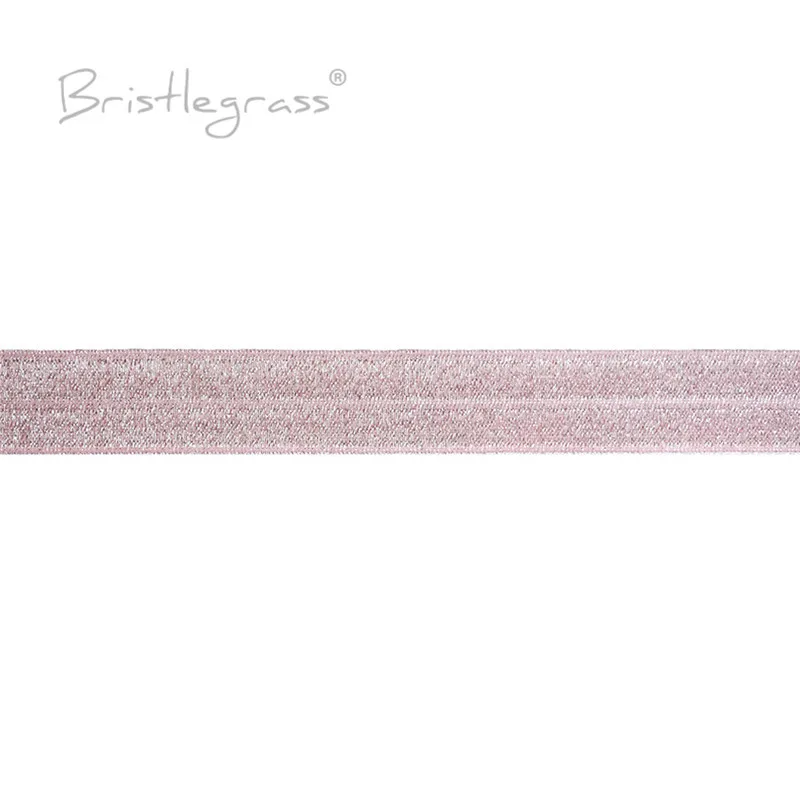 Borsten gras 2 5 10 50 3/4 Yard "20mm Silber Glitter Foldover elastisch Feind Spandex Band Haar gummi Stirnband Nähen Spitzen besatz – Detail 3