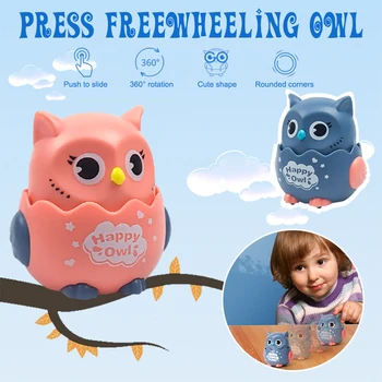 

Baby Pushing Cart Toys Cartoon Animal Carts Kids Toy Cute Press Move Owl Snail Car Sliding Toy Random Color