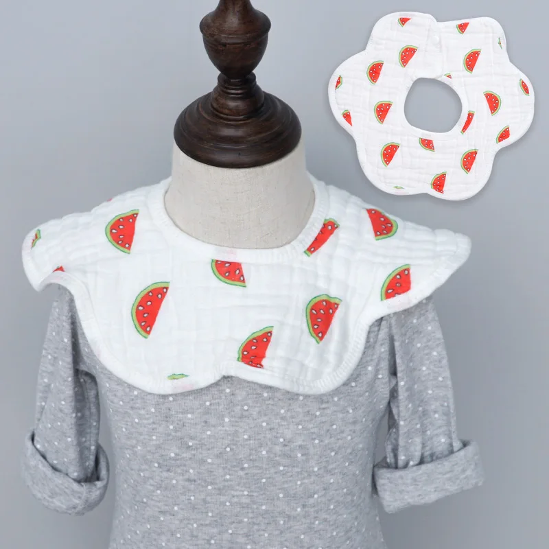 watermelon Брендовые Детские нагрудники для девочек и мальчиков, для малышей, для кормления, муслин, бурп, тканевый платок, 8 слоев, хлопковая бандана Нагрудник слюнявчик полотенце, детские вещи - Цвет: watermelon