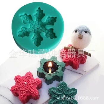 

Christmas Snowflake Fondant Cake Silicone Mould Snowflake DIY Bakery Chocolate Mold Ice Tray Mold