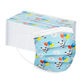 

100pc Children's Mask Disposable 3 Layers Ply Filter Dustproof Face Mask Breathbale Earloops Protection Mask Mouth-muffle