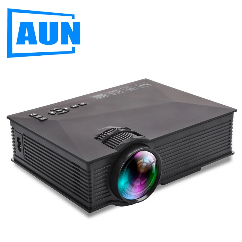 

AUN MINI UC46 Projector, 800*480P, Screen Mirroring for Phone, Video 3D Beamer, LED Projector for 1080P Home Cinema.
