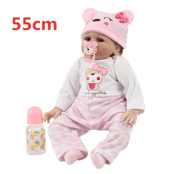 

NPK 55cm Bebe Reborn Doll Lifelike Girl Reborn Babies Silicone Dolls Toys for Children Xmas Gift for Kids