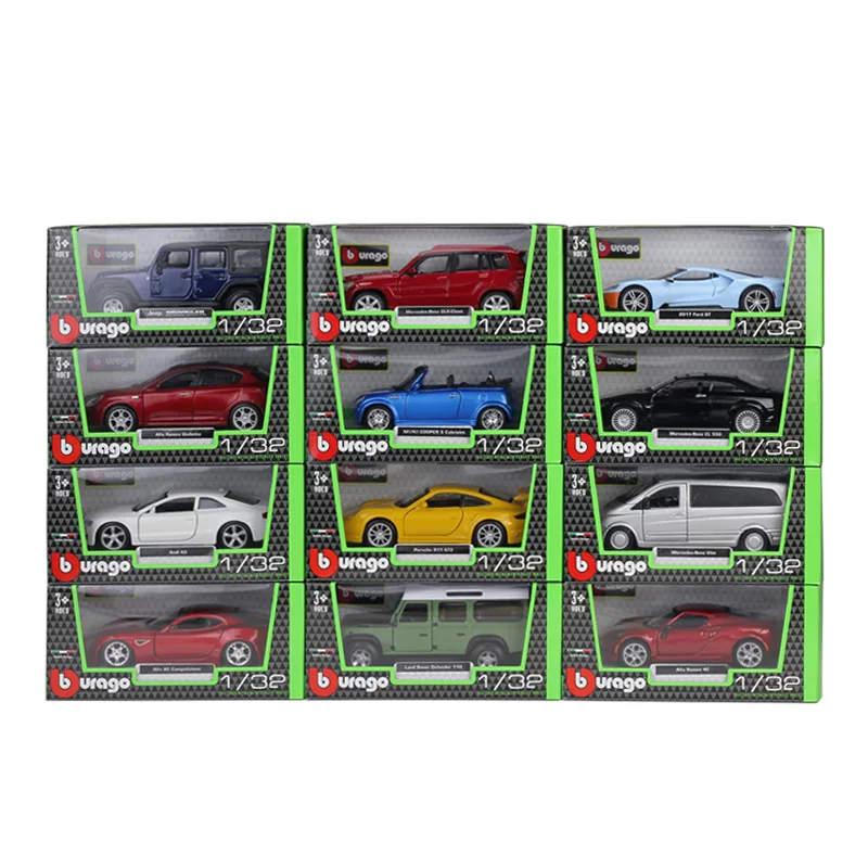 Bburago 1:32 Mercedes Benz Bugatti GTR AMG Lamborghini брелок для автомобильных ключей коллекция WRC ралли