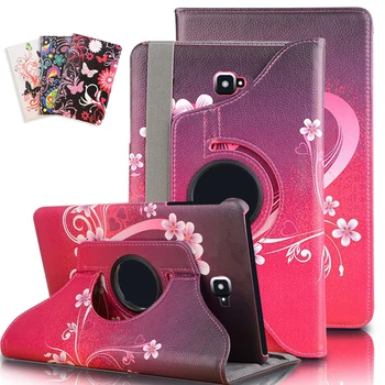 

New 360 Rotating Printed Tablet Case for Samsung Galaxy Tab A 10.1 2016 T580 T585 Stand Cover for Samsung Tab A6 10.1 T580N Case