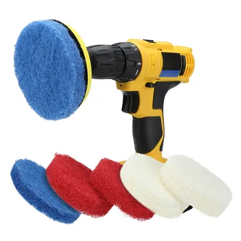 

Car Polishing Kit 3 Pads + 1 Plate Polishing Tools Power Scrubber Electric Drill Plate Car Waxing Care Kit Car Polisher