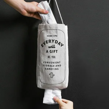 

Kitchen Organizer Garbage Trash Linen Storage Bag Vegetable Potato Hanging Mesh Fruit Ginger Organizer Container1~