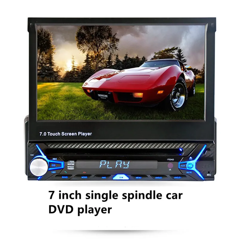 Bluetooth Вызов автомобиля радио android 7 ''HD выдвижной экран 1 din стерео приемник multimidia carro CD DVD мультимедиа Авто Аудио