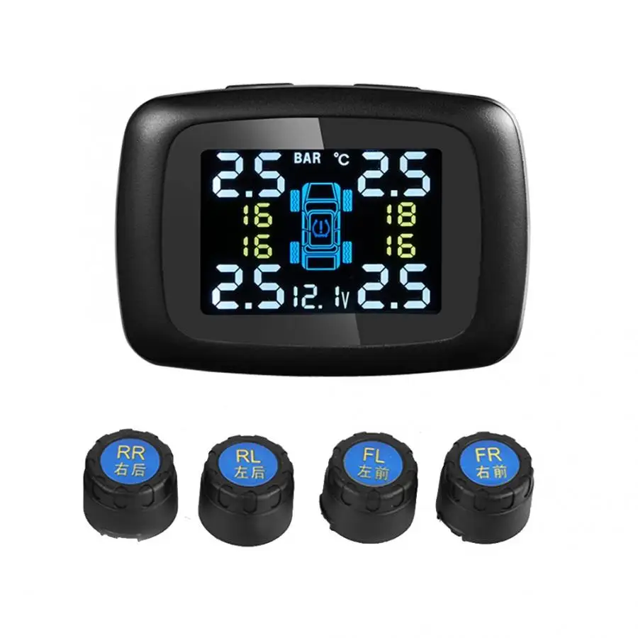 Автомобиль TPMS система контроля давления в шинах прикуриватель цифровой ЖК-дисплей автоматическая система охранной сигнализации s давление в шинах