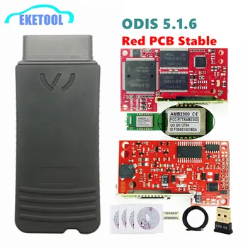 

VAS5054A Bluetooth Free Keygen ODIS V5.1.6Original AMB2300 OKI Full Chip 5054A Red PCB Stable High Quality Improve
