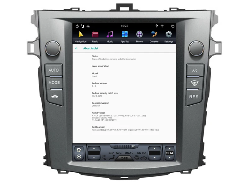 10," вертикальный экран радио плеер для Toyota Corolla 2010 gps bluetooth навигация шесть ядер 32 Гб rom Android 8,1 Автомобильный мультимедийный