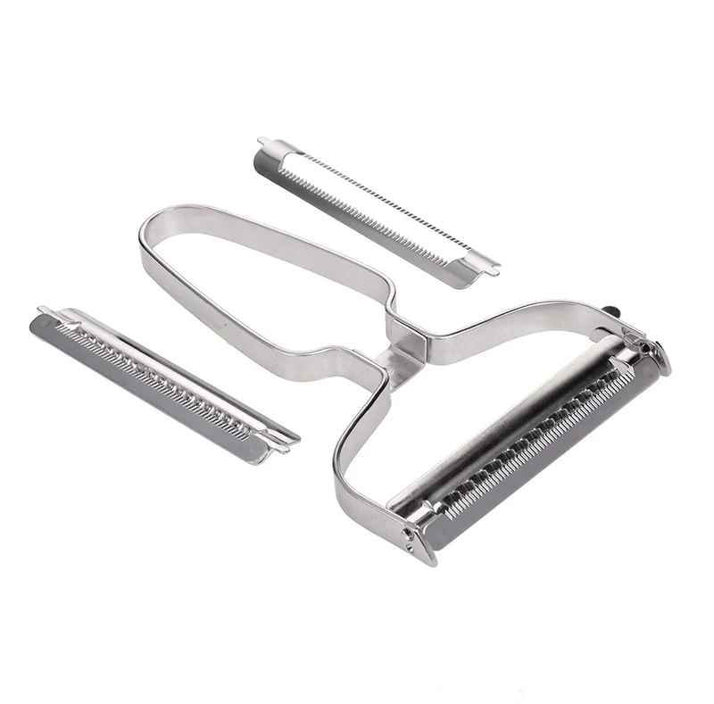 

3 in 1 Julienne Vegetable Peeler Carrot and Potato Peeler with Rotating Slicer Blades